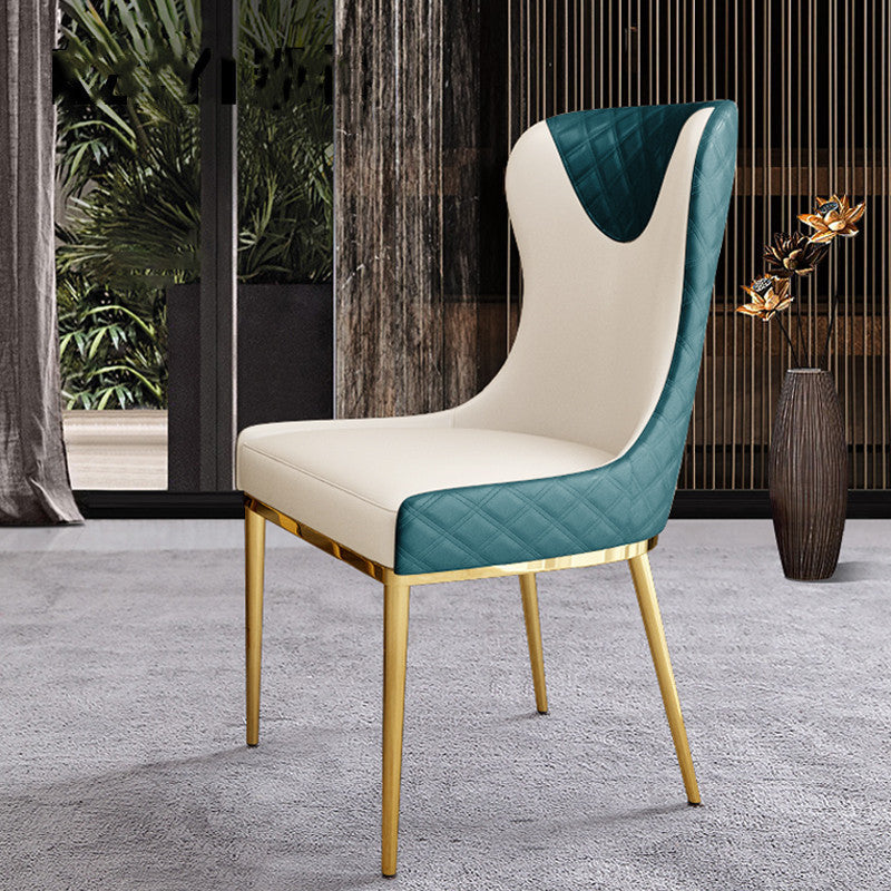 Glam Indoor Dining Chair Wingback Dining Room Chair with Metal  Legs