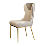 Glam Indoor Dining Chair Wingback Dining Room Chair with Metal  Legs