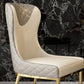 Glam Indoor Dining Chair Wingback Dining Room Chair with Metal  Legs