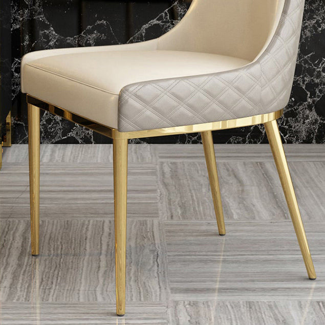 Glam Indoor Dining Chair Wingback Dining Room Chair with Metal  Legs