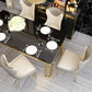 Glam Indoor Dining Chair Wingback Dining Room Chair with Metal  Legs