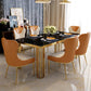 Glam Indoor Dining Chair Wingback Dining Room Chair with Metal  Legs