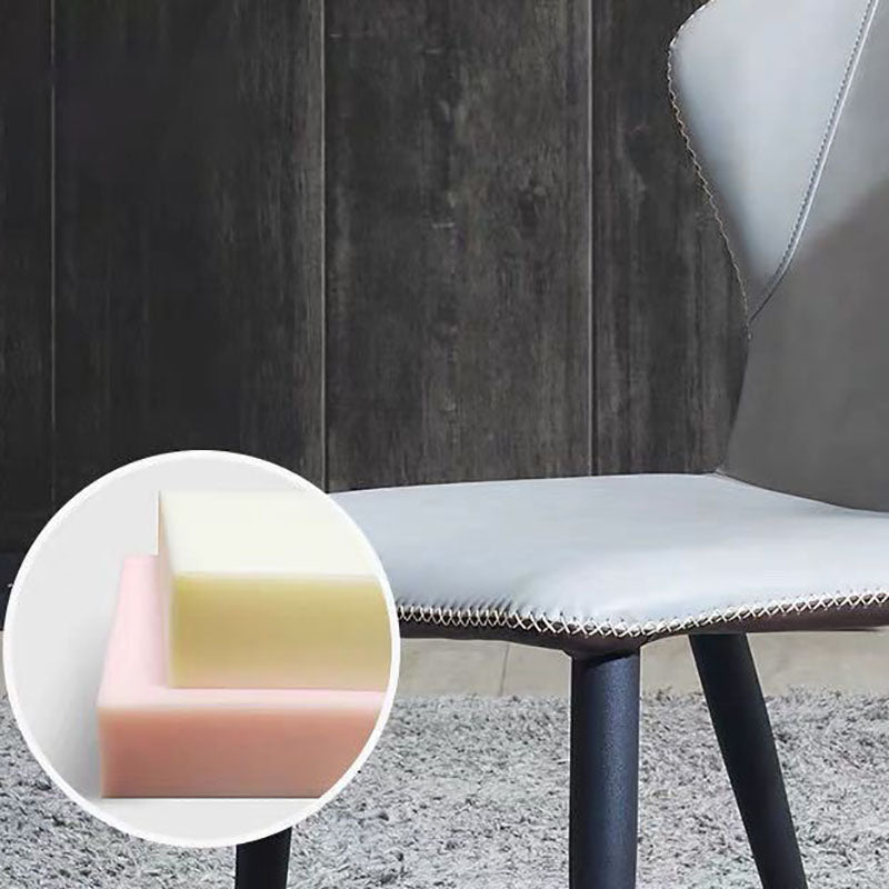 Sedia da pranzo contemporanea finitura opaca in pelle curva sedia a braccialess