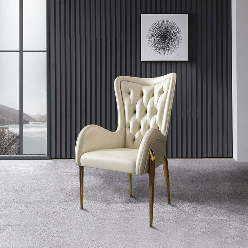 Nordic Style Metal Dining Chairs Upholstered Side Chairs for Restaurant Use Clearhalo 'Dining Chairs' 'Dining Tables & Seating' 'dining_chair' 'furn' 'furn_dining_chair' 'Furniture' 'Kitchen & Dining Furniture' 5633052