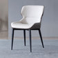 Contemporary Dining Sloped Arm Chair Matte Finish Leather Curved Parsons Chair