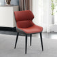Contemporary Dining Sloped Arm Chair Matte Finish Leather Curved Parsons Chair