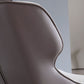 Contemporary Dining Sloped Arm Chair Matte Finish Leather Curved Parsons Chair