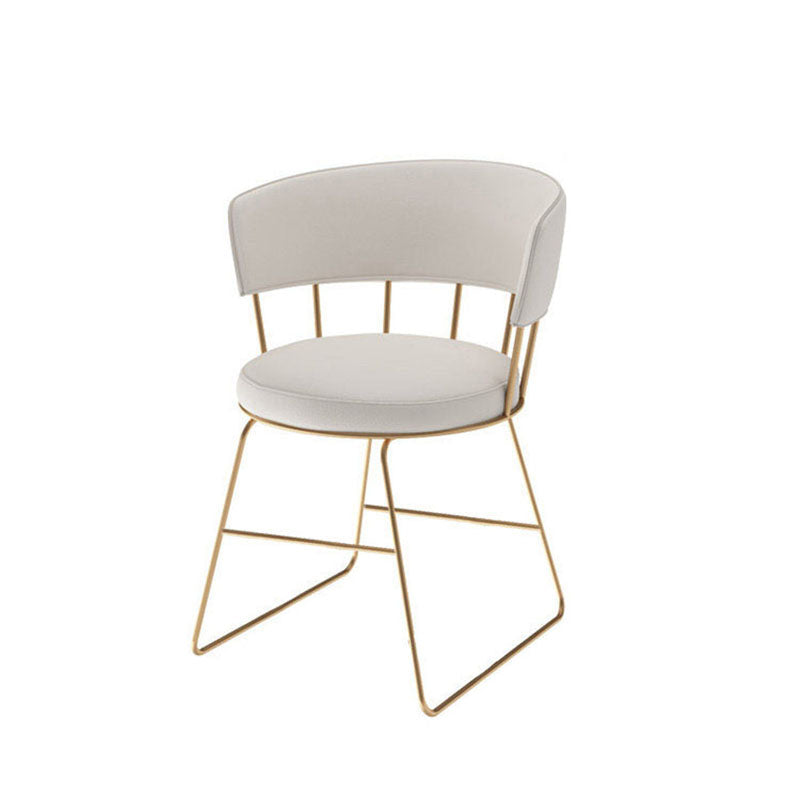 Scandinavian Style Open Back Chairs Armless Metal Dining Chairs