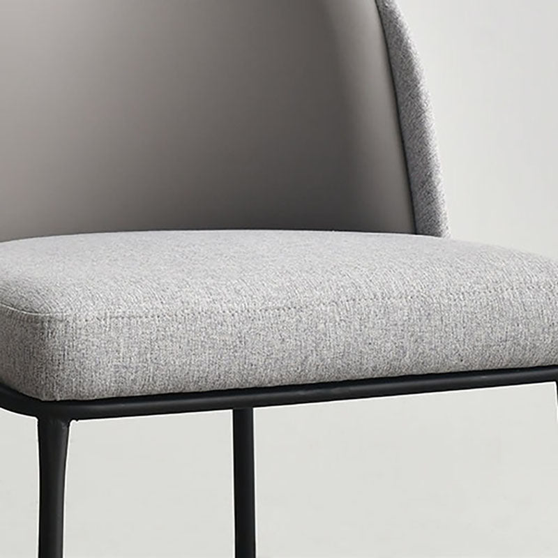 Scandinavian Design Solid Back Chairs Armless Upholstered Dining Side Chairs