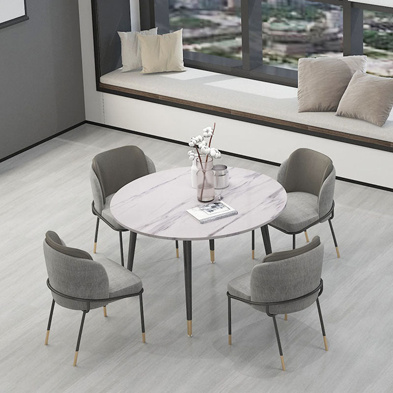 Scandinavian Design Solid Back Chairs Armless Upholstered Dining Side Chairs