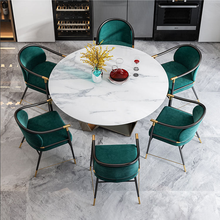 Sedia da pranzo in velluto in stile nordico sedie da pranzo in metallo per uso del ristorante