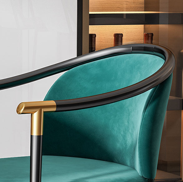 Sedia da pranzo in velluto in stile nordico sedie da pranzo in metallo per uso del ristorante