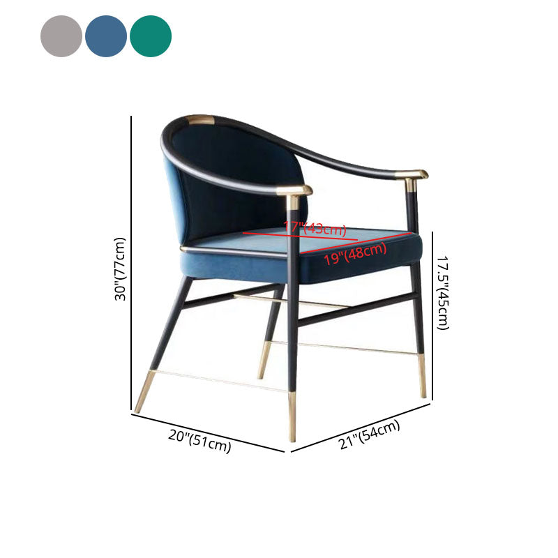 Sedia da pranzo in velluto in stile nordico sedie da pranzo in metallo per uso del ristorante