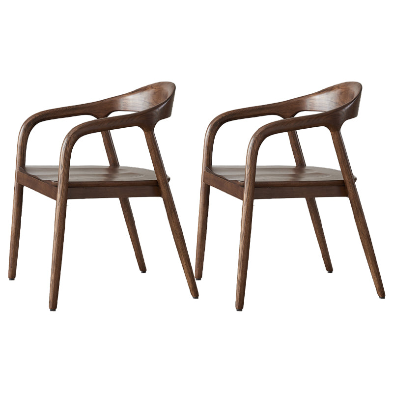 Traditional Style Dining Chairs Kitchen Arm Dining Chairs with Wooden Legs Walnut 2 Piece Set Clearhalo 'Dining Chairs' 'Dining Tables & Seating' 'dining_chair' 'furn' 'furn_dining_chair' 'Furniture' 'Kitchen & Dining Furniture' 5633187