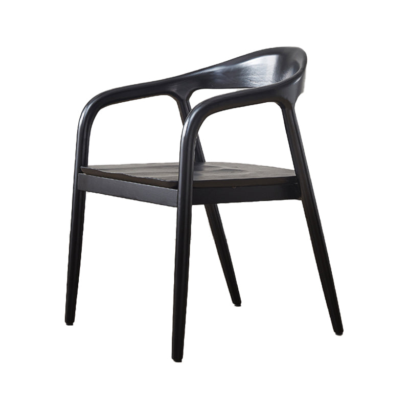 Traditional Style Dining Chairs Kitchen Arm Dining Chairs with Wooden Legs Black 1 Piece Clearhalo 'Dining Chairs' 'Dining Tables & Seating' 'dining_chair' 'furn' 'furn_dining_chair' 'Furniture' 'Kitchen & Dining Furniture' 5633191