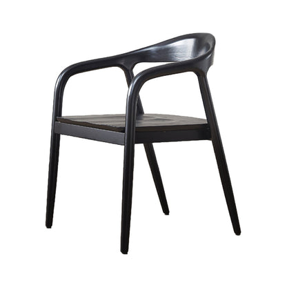 Traditional Style Dining Chairs Kitchen Arm Dining Chairs with Wooden Legs Black 1 Piece Clearhalo 'Dining Chairs' 'Dining Tables & Seating' 'dining_chair' 'furn' 'furn_dining_chair' 'Furniture' 'Kitchen & Dining Furniture' 5633191