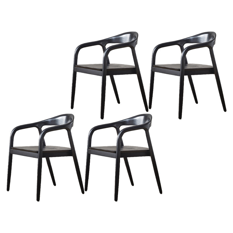Traditional Style Dining Chairs Kitchen Arm Dining Chairs with Wooden Legs Black 4 Piece Set Clearhalo 'Dining Chairs' 'Dining Tables & Seating' 'dining_chair' 'furn' 'furn_dining_chair' 'Furniture' 'Kitchen & Dining Furniture' 5633195