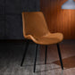 Contemporary Armless Chair Matte Finish Leather Curved Parsons Side Chair for Home