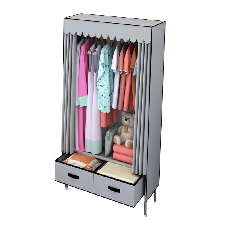 Armadio in metallo argento armadio per la casa contemporanea con cassetti