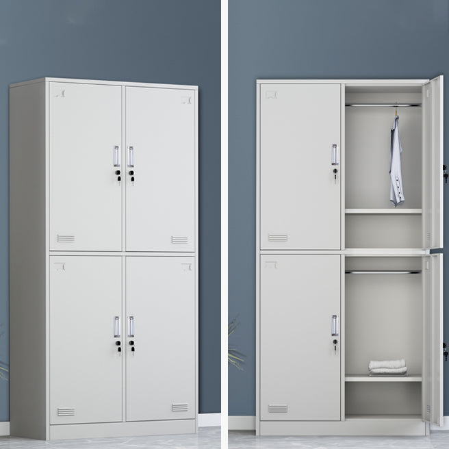 Metal Hinged Wardrobe Armoire Contemporary Wardrobe Cabinet for Home 4 Clearhalo 'Armoires & Wardrobes' 'armoires_wardrobes' 'Bedroom Furniture' 'furn' 'furn_armoires_wardrobes' 'Furniture' 5633309