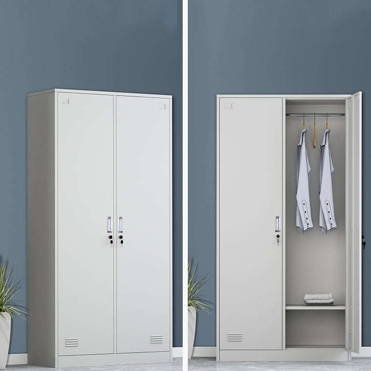 Metal Hinged Wardrobe Armoire Contemporary Wardrobe Cabinet for Home 2 Clearhalo 'Armoires & Wardrobes' 'armoires_wardrobes' 'Bedroom Furniture' 'furn' 'furn_armoires_wardrobes' 'Furniture' 5633310