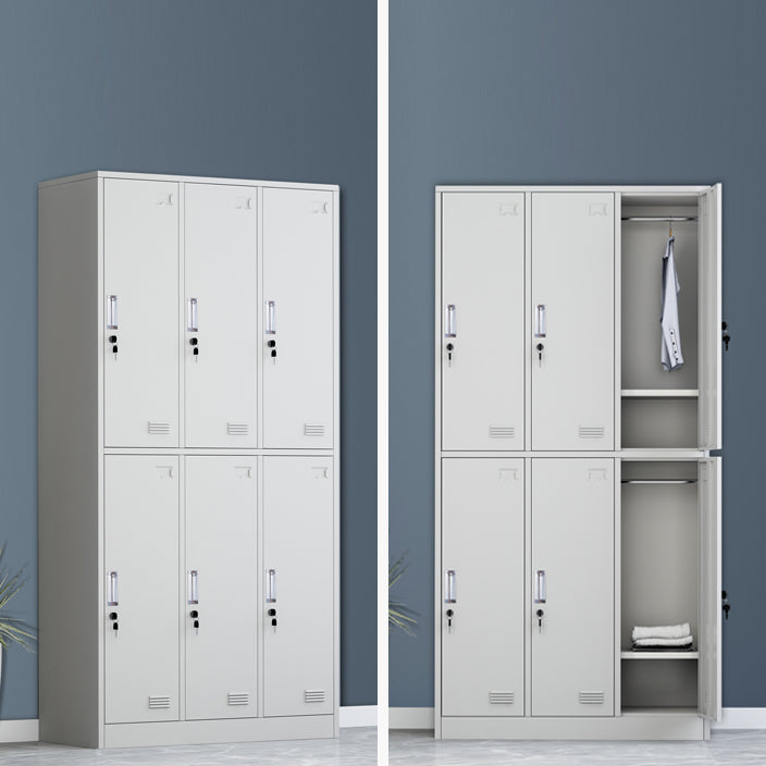 Metal Hinged Wardrobe Armoire Contemporary Wardrobe Cabinet for Home 6 Clearhalo 'Armoires & Wardrobes' 'armoires_wardrobes' 'Bedroom Furniture' 'furn' 'furn_armoires_wardrobes' 'Furniture' 5633314
