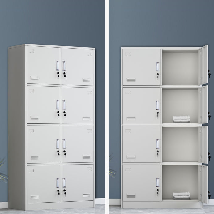 Metal Hinged Wardrobe Armoire Contemporary Wardrobe Cabinet for Home 8 Clearhalo 'Armoires & Wardrobes' 'armoires_wardrobes' 'Bedroom Furniture' 'furn' 'furn_armoires_wardrobes' 'Furniture' 5633316