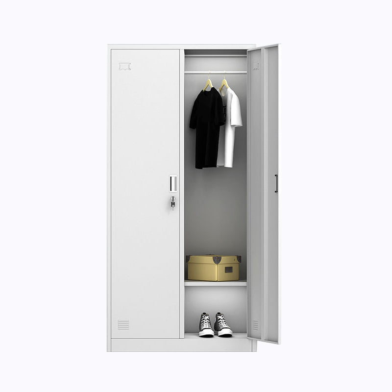 Metal Wardrobe Cabinet Contemporary Hinged Wardrobe Closet for Home Clearhalo 'Armoires & Wardrobes' 'armoires_wardrobes' 'Bedroom Furniture' 'furn' 'furn_armoires_wardrobes' 'Furniture' 5633415