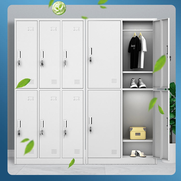 Metal Wardrobe Cabinet Contemporary Hinged Wardrobe Closet for Home Clearhalo 'Armoires & Wardrobes' 'armoires_wardrobes' 'Bedroom Furniture' 'furn' 'furn_armoires_wardrobes' 'Furniture' 5633426