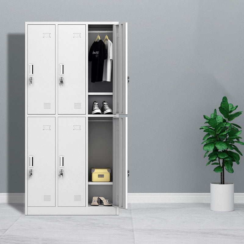 Metal Wardrobe Cabinet Contemporary Hinged Wardrobe Closet for Home Grey 6 Clearhalo 'Armoires & Wardrobes' 'armoires_wardrobes' 'Bedroom Furniture' 'furn' 'furn_armoires_wardrobes' 'Furniture' 5633427