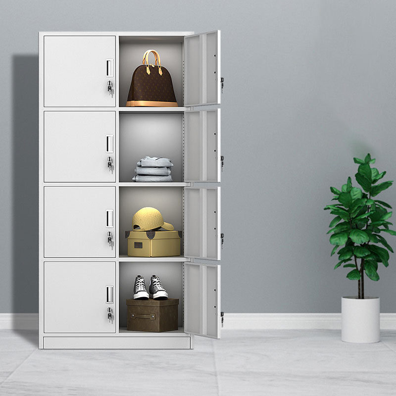 Metal Wardrobe Cabinet Contemporary Hinged Wardrobe Closet for Home Grey 8 Clearhalo 'Armoires & Wardrobes' 'armoires_wardrobes' 'Bedroom Furniture' 'furn' 'furn_armoires_wardrobes' 'Furniture' 5633433