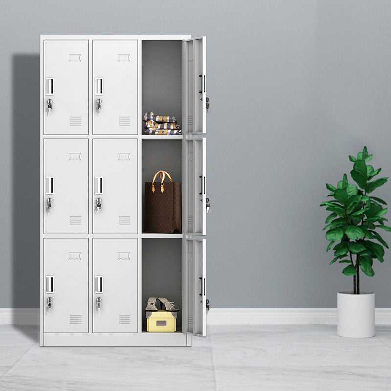 Metal Wardrobe Cabinet Contemporary Hinged Wardrobe Closet for Home Grey 9 Clearhalo 'Armoires & Wardrobes' 'armoires_wardrobes' 'Bedroom Furniture' 'furn' 'furn_armoires_wardrobes' 'Furniture' 5633434