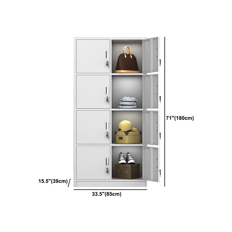 Metal Wardrobe Cabinet Contemporary Hinged Wardrobe Closet for Home Clearhalo 'Armoires & Wardrobes' 'armoires_wardrobes' 'Bedroom Furniture' 'furn' 'furn_armoires_wardrobes' 'Furniture' 5633440