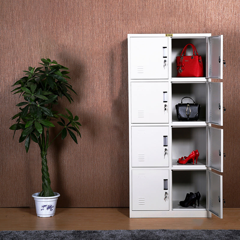 Hinged Metal Wardrobe Armoire Contemporary Grey Wardrobe Cabinet 8 Clearhalo 'Armoires & Wardrobes' 'armoires_wardrobes' 'Bedroom Furniture' 'furn' 'furn_armoires_wardrobes' 'Furniture' 5633465