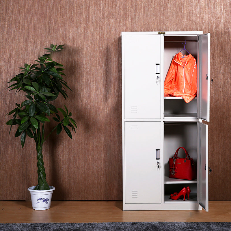 Hinged Metal Wardrobe Armoire Contemporary Grey Wardrobe Cabinet 4 Clearhalo 'Armoires & Wardrobes' 'armoires_wardrobes' 'Bedroom Furniture' 'furn' 'furn_armoires_wardrobes' 'Furniture' 5633466