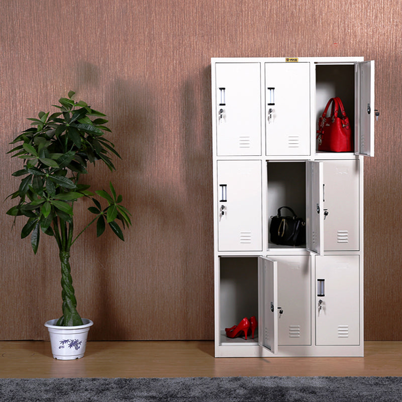 Hinged Metal Wardrobe Armoire Contemporary Grey Wardrobe Cabinet 9 Clearhalo 'Armoires & Wardrobes' 'armoires_wardrobes' 'Bedroom Furniture' 'furn' 'furn_armoires_wardrobes' 'Furniture' 5633467