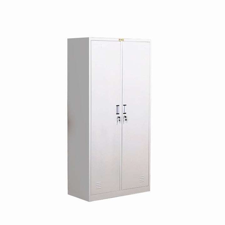 Hinged Metal Wardrobe Armoire Contemporary Grey Wardrobe Cabinet Clearhalo 'Armoires & Wardrobes' 'armoires_wardrobes' 'Bedroom Furniture' 'furn' 'furn_armoires_wardrobes' 'Furniture' 5633469