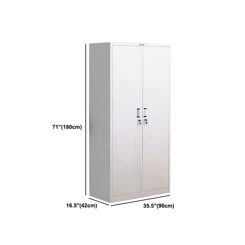 Hinged Metal Wardrobe Armoire Contemporary Grey Wardrobe Cabinet Clearhalo 'Armoires & Wardrobes' 'armoires_wardrobes' 'Bedroom Furniture' 'furn' 'furn_armoires_wardrobes' 'Furniture' 5633477