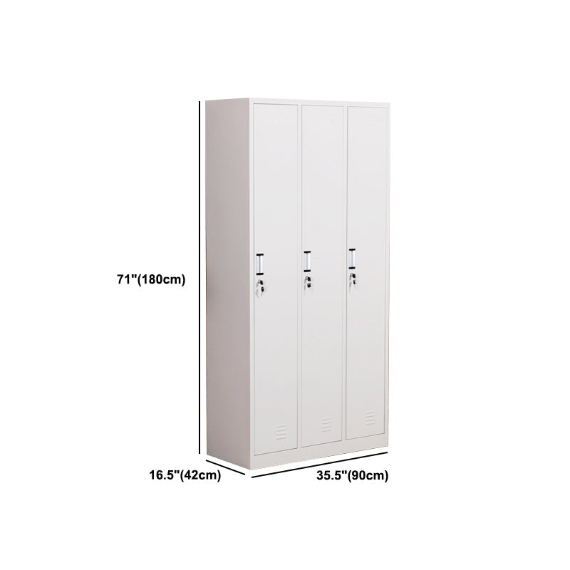 Hinged Metal Wardrobe Armoire Contemporary Grey Wardrobe Cabinet Clearhalo 'Armoires & Wardrobes' 'armoires_wardrobes' 'Bedroom Furniture' 'furn' 'furn_armoires_wardrobes' 'Furniture' 5633478