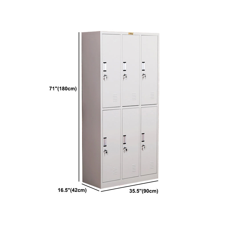 Hinged Metal Wardrobe Armoire Contemporary Grey Wardrobe Cabinet Clearhalo 'Armoires & Wardrobes' 'armoires_wardrobes' 'Bedroom Furniture' 'furn' 'furn_armoires_wardrobes' 'Furniture' 5633481