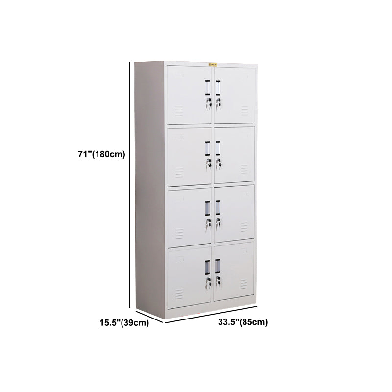 Hinged Metal Wardrobe Armoire Contemporary Grey Wardrobe Cabinet Clearhalo 'Armoires & Wardrobes' 'armoires_wardrobes' 'Bedroom Furniture' 'furn' 'furn_armoires_wardrobes' 'Furniture' 5633482
