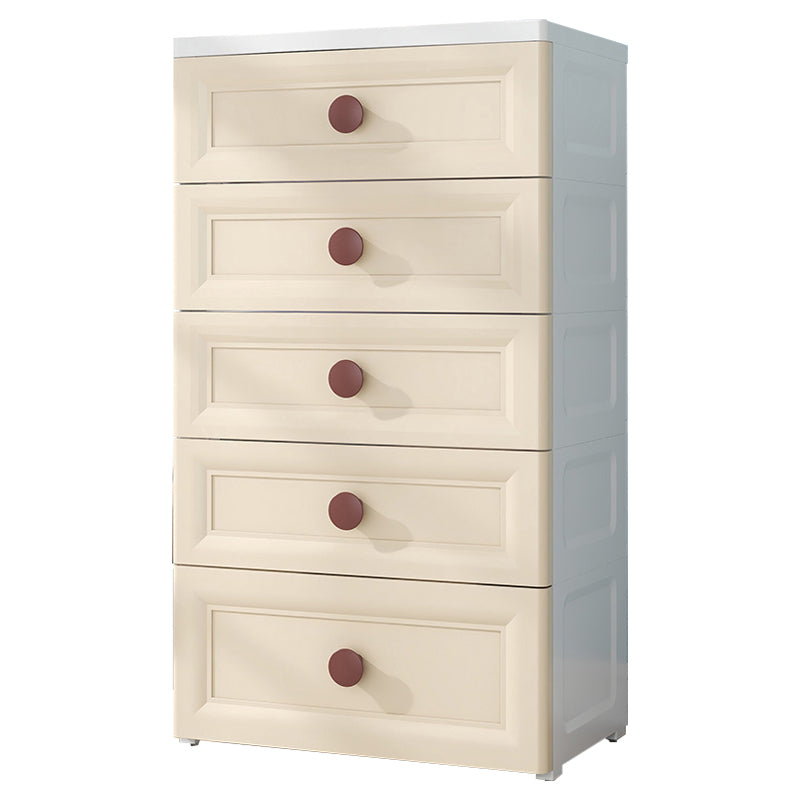 Contemporary Style Non-Hanging Armoire Plastic Home Storage Cabinet 24"L x 16"W x 42"H Khaki 5 Clearhalo 'Armoires & Wardrobes' 'armoires_wardrobes' 'Bedroom Furniture' 'furn' 'furn_armoires_wardrobes' 'Furniture' 5633545