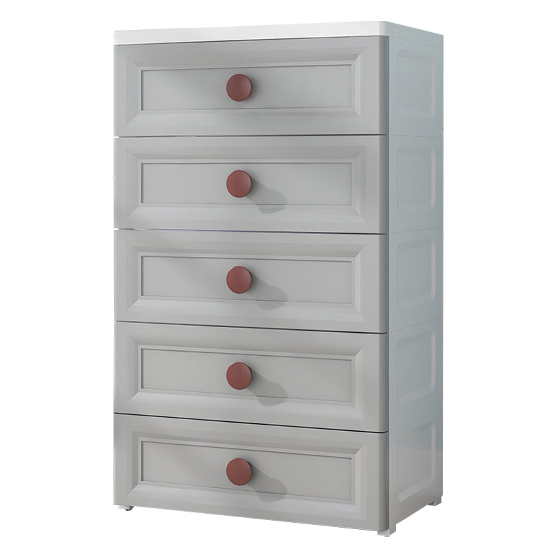 Contemporary Style Non-Hanging Armoire Plastic Home Storage Cabinet 24"L x 16"W x 39"H Grey 5 Clearhalo 'Armoires & Wardrobes' 'armoires_wardrobes' 'Bedroom Furniture' 'furn' 'furn_armoires_wardrobes' 'Furniture' 5633548