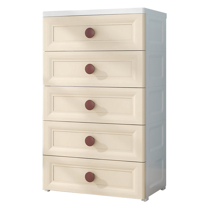 Contemporary Style Non-Hanging Armoire Plastic Home Storage Cabinet 24"L x 16"W x 39"H Khaki 5 Clearhalo 'Armoires & Wardrobes' 'armoires_wardrobes' 'Bedroom Furniture' 'furn' 'furn_armoires_wardrobes' 'Furniture' 5633556