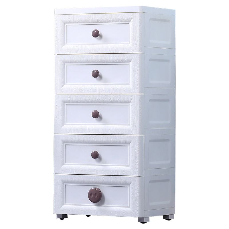 Contemporary Style Non-Hanging Armoire Plastic Home Storage Cabinet 16"L x 12"W x 33"H White 5 Clearhalo 'Armoires & Wardrobes' 'armoires_wardrobes' 'Bedroom Furniture' 'furn' 'furn_armoires_wardrobes' 'Furniture' 5633559