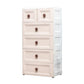 Contemporary Style Non-Hanging Armoire Plastic Home Storage Cabinet 25.5"L x 18"W x 51"H Khaki 6 Clearhalo 'Armoires & Wardrobes' 'armoires_wardrobes' 'Bedroom Furniture' 'furn' 'furn_armoires_wardrobes' 'Furniture' 5633563
