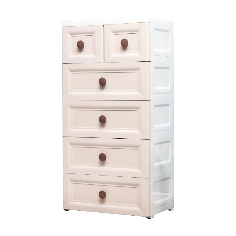 Contemporary Style Non-Hanging Armoire Plastic Home Storage Cabinet 25.5"L x 18"W x 51"H Khaki 6 Clearhalo 'Armoires & Wardrobes' 'armoires_wardrobes' 'Bedroom Furniture' 'furn' 'furn_armoires_wardrobes' 'Furniture' 5633563