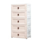 Contemporary Style Non-Hanging Armoire Plastic Home Storage Cabinet 25.5"L x 18"W x 51"H Khaki 5 Clearhalo 'Armoires & Wardrobes' 'armoires_wardrobes' 'Bedroom Furniture' 'furn' 'furn_armoires_wardrobes' 'Furniture' 5633564
