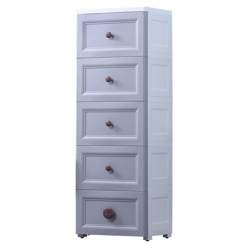 Contemporary Style Non-Hanging Armoire Plastic Home Storage Cabinet 16"L x 12"W x 49"H Grey 5 Clearhalo 'Armoires & Wardrobes' 'armoires_wardrobes' 'Bedroom Furniture' 'furn' 'furn_armoires_wardrobes' 'Furniture' 5633566
