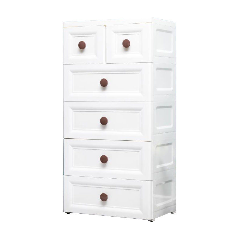 Contemporary Style Non-Hanging Armoire Plastic Home Storage Cabinet 25.5"L x 18"W x 51"H White 6 Clearhalo 'Armoires & Wardrobes' 'armoires_wardrobes' 'Bedroom Furniture' 'furn' 'furn_armoires_wardrobes' 'Furniture' 5633567